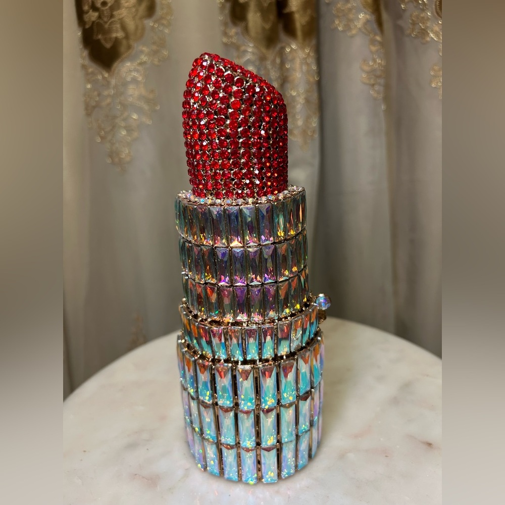 Red Rhinestone Lipstick Ornament